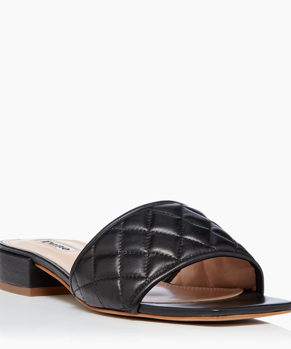 Black 2024 quilted mules