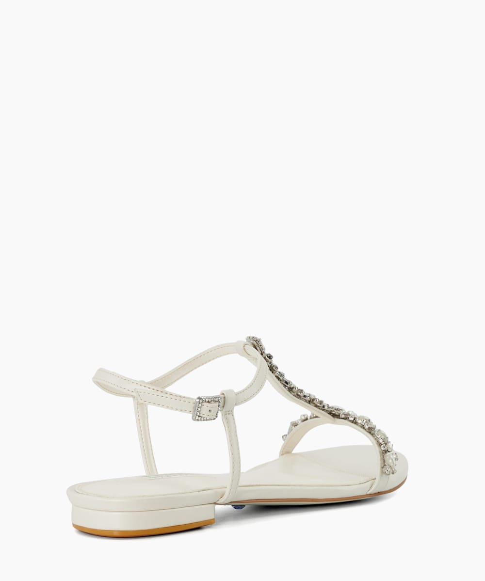 White flat sandals for wedding shop