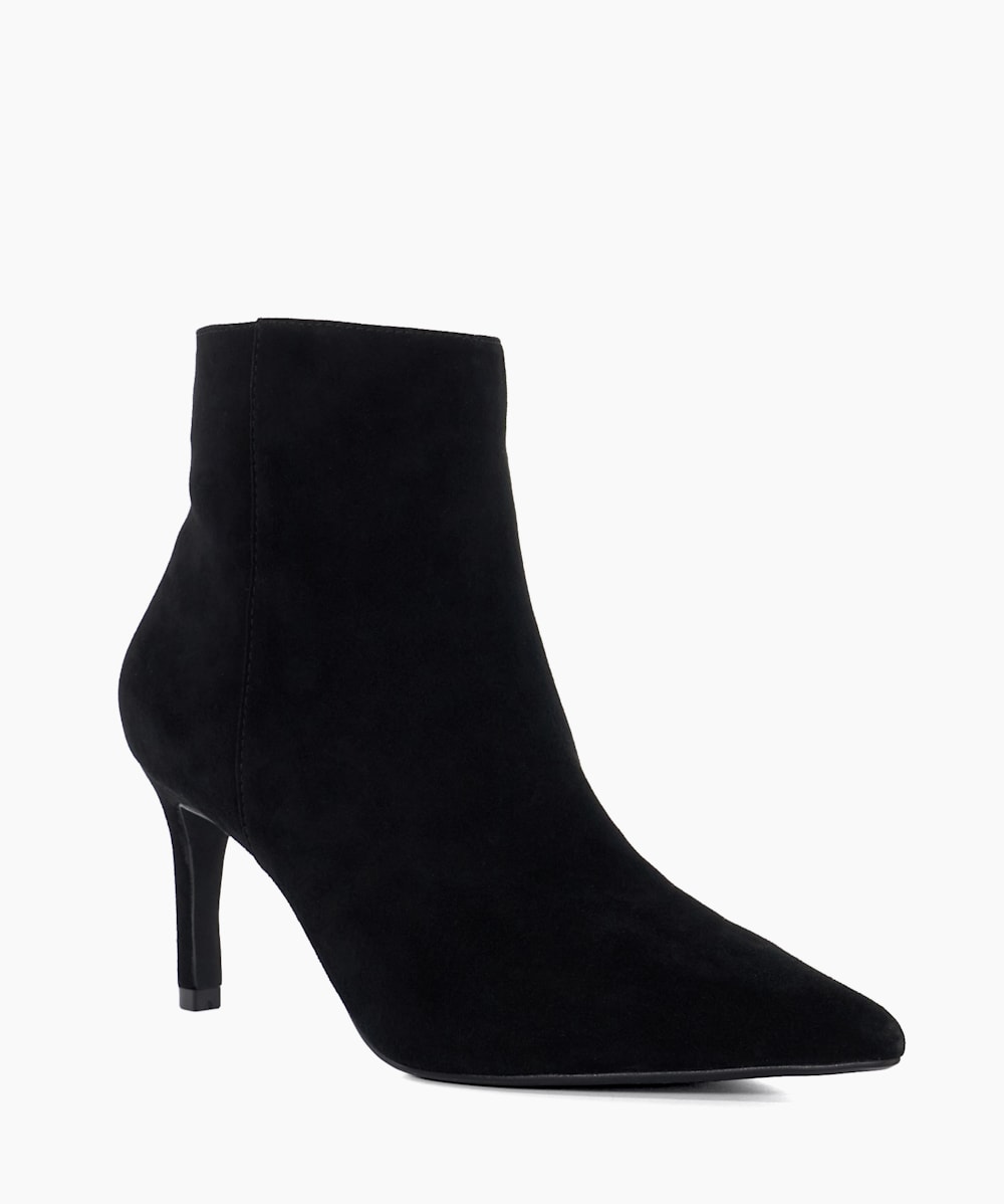 Black ankle high heel booties hot sale