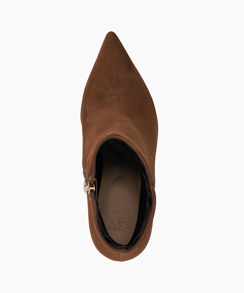 Obsessively Dark Tan High Heel Ankle Boots Dune London