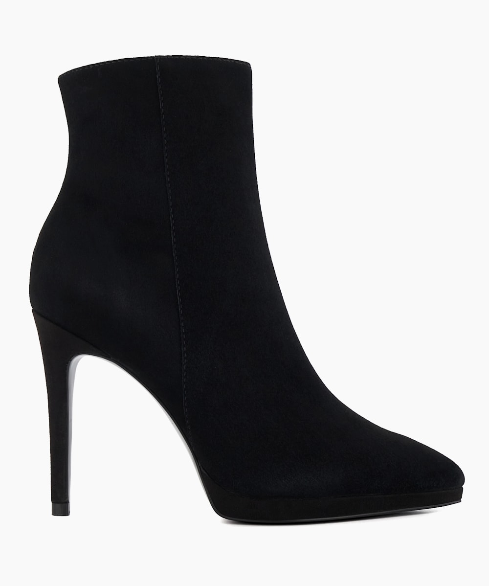 Black suede stiletto booties discount