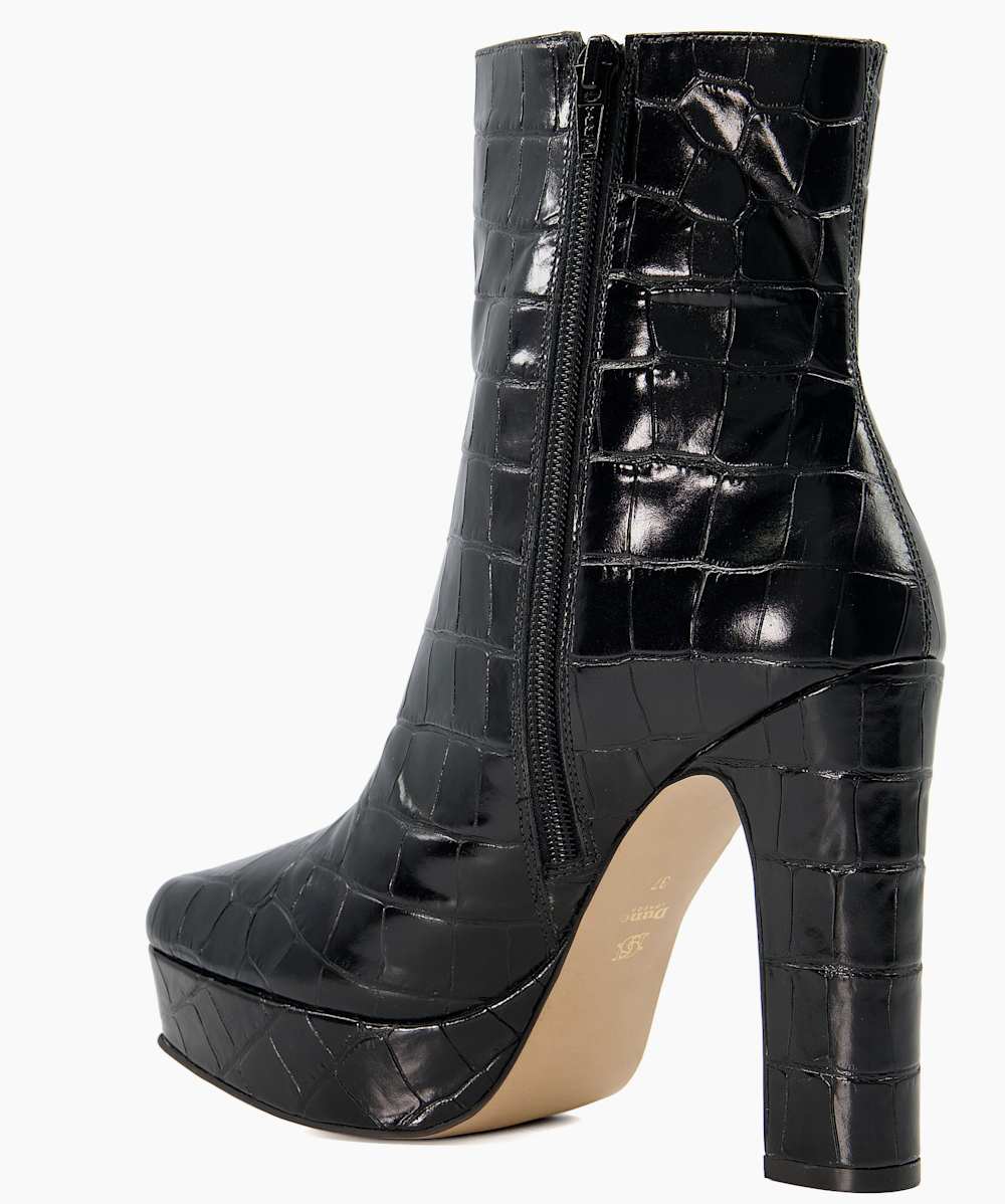 Croc embossed cheap ankle boots