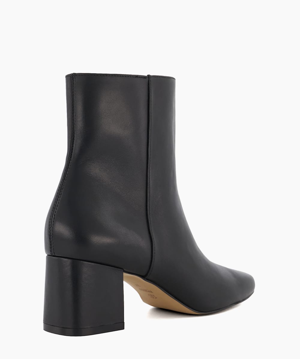 Onsen Black Metal Plated Leather Block Heel Ankle Boots Dune London