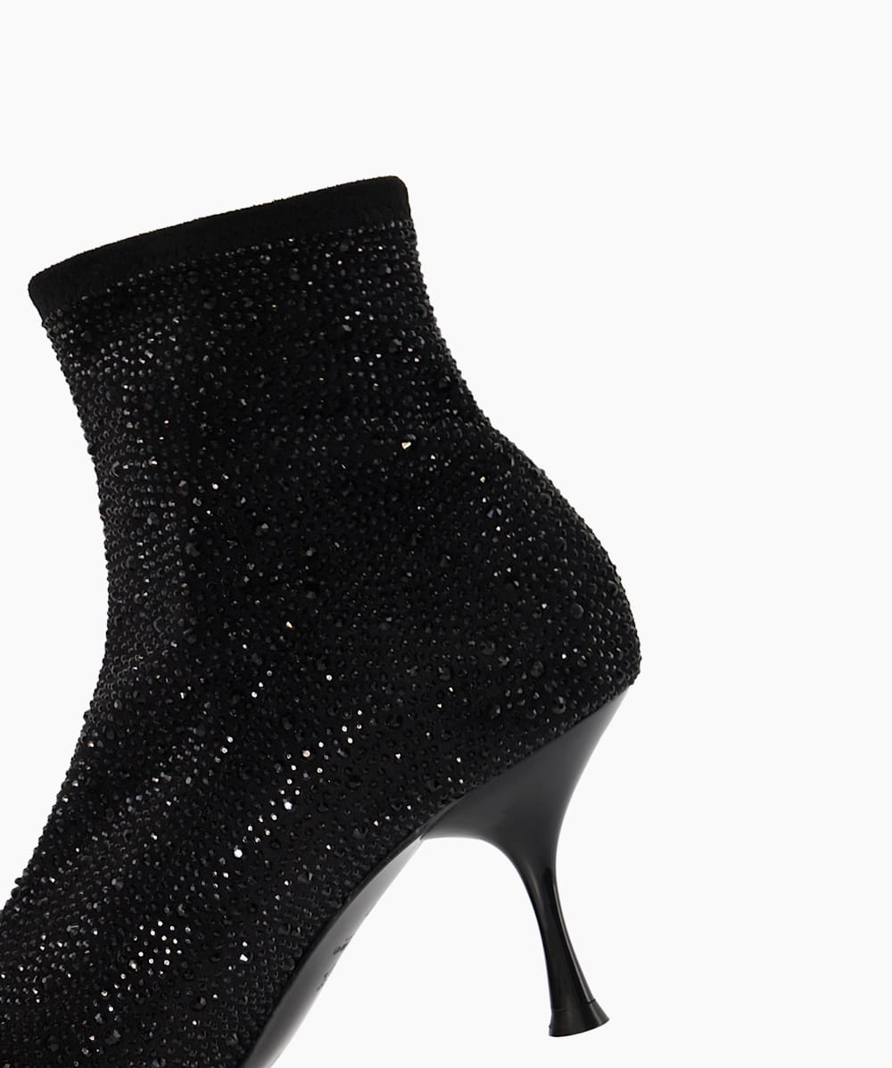 Onslowe Black Diamante Heeled Ankle Boots Dune London