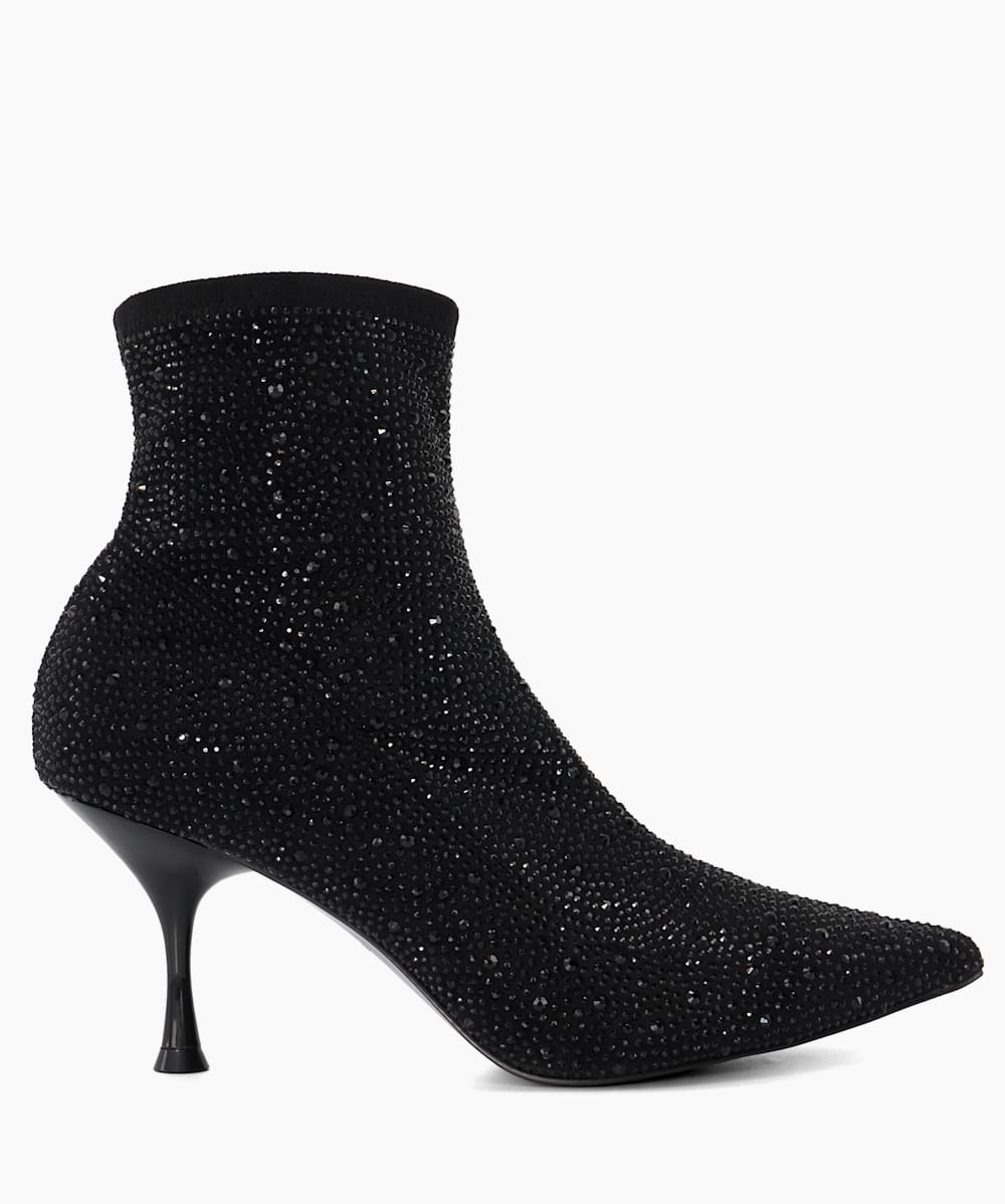 Diamante black ankle boots store
