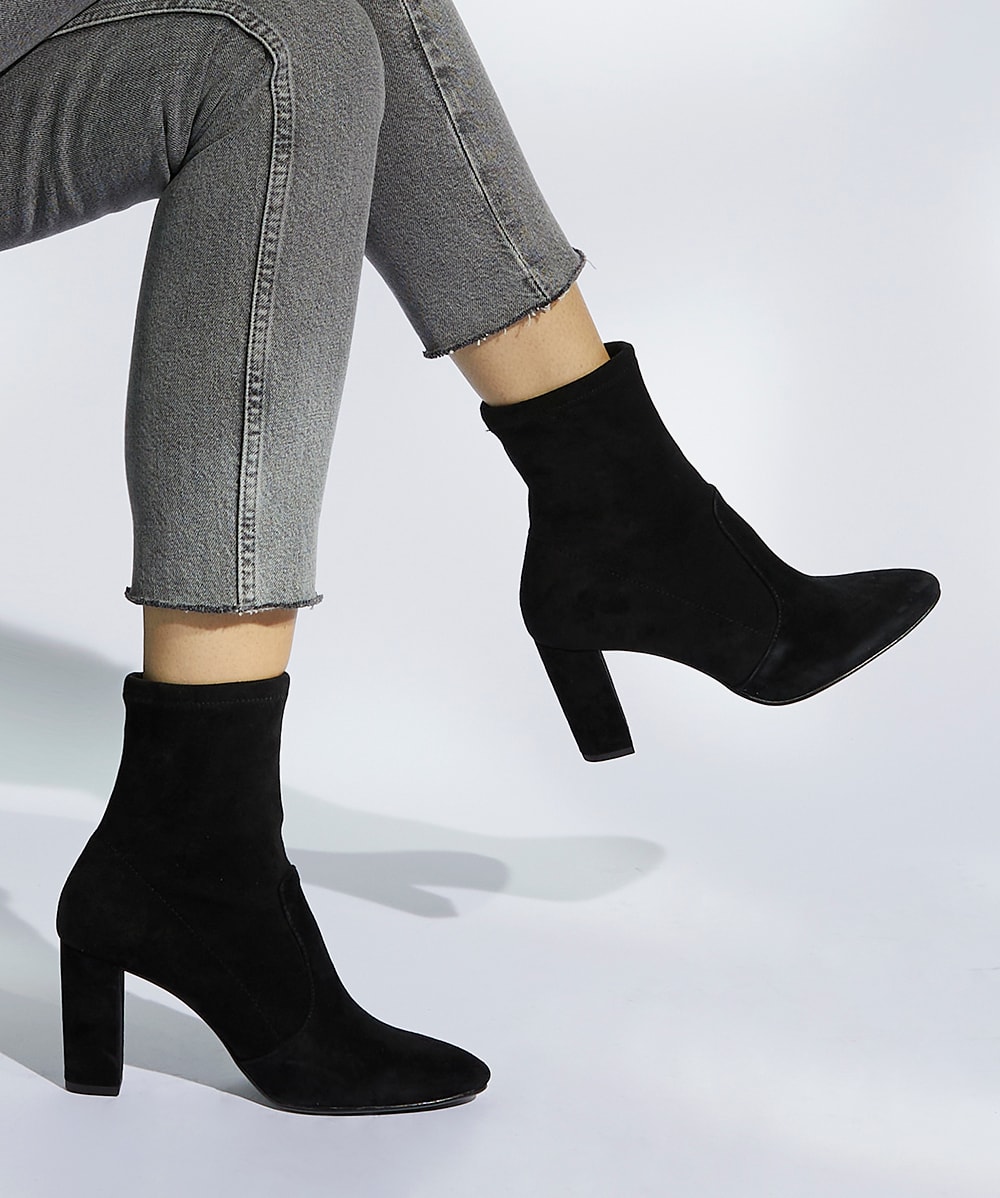 Sock booties clearance block heel