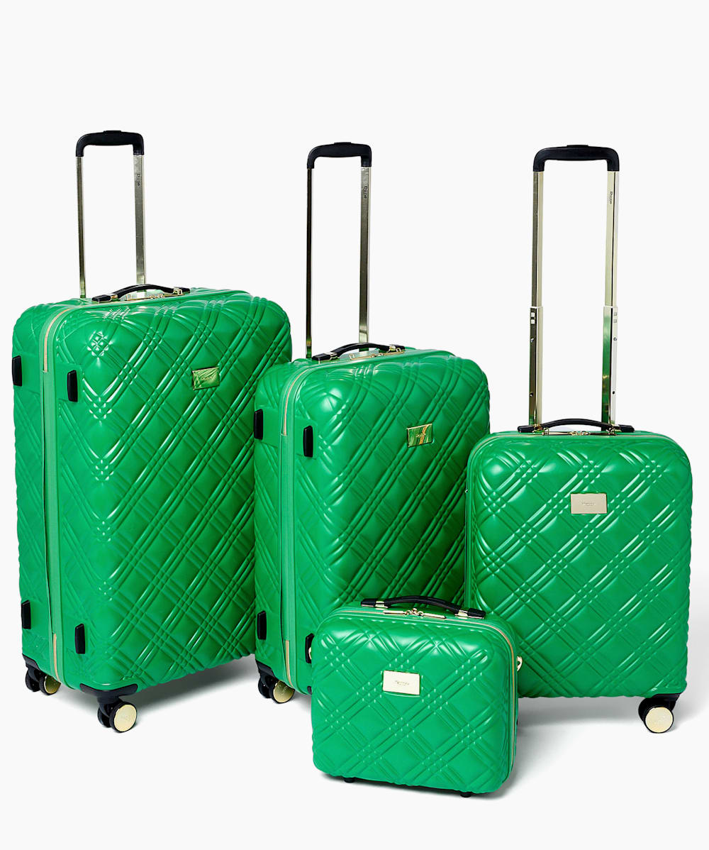 Green hard shell luggage top