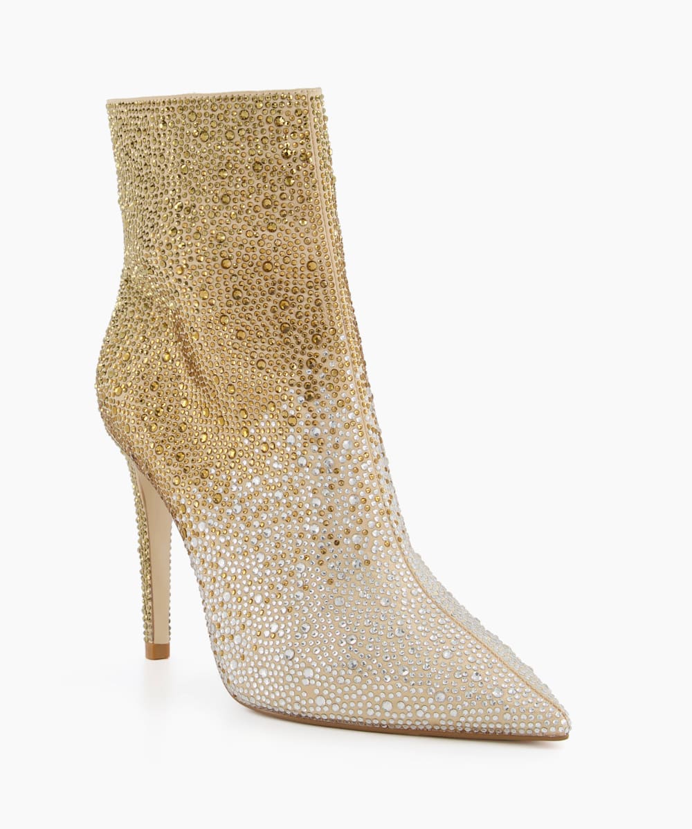 Embellished heel boots on sale
