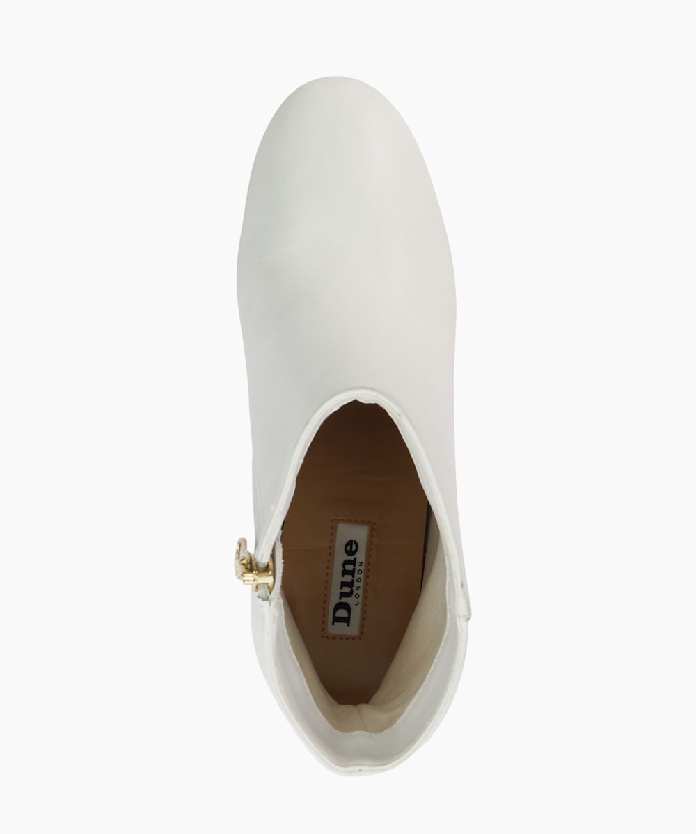 Dune white online ankle boots