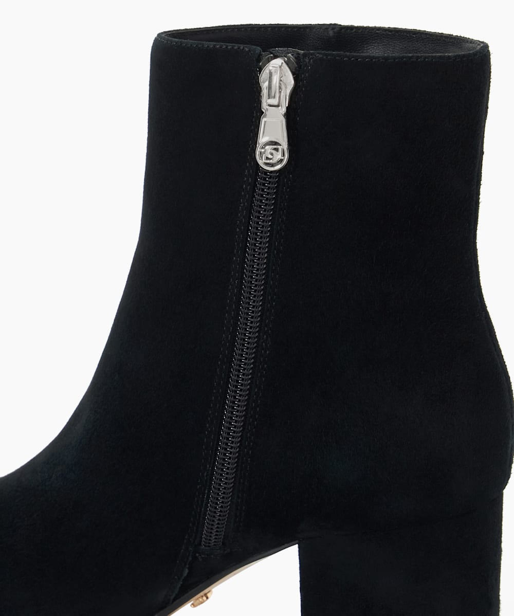 Block heel zip side ankle boots store