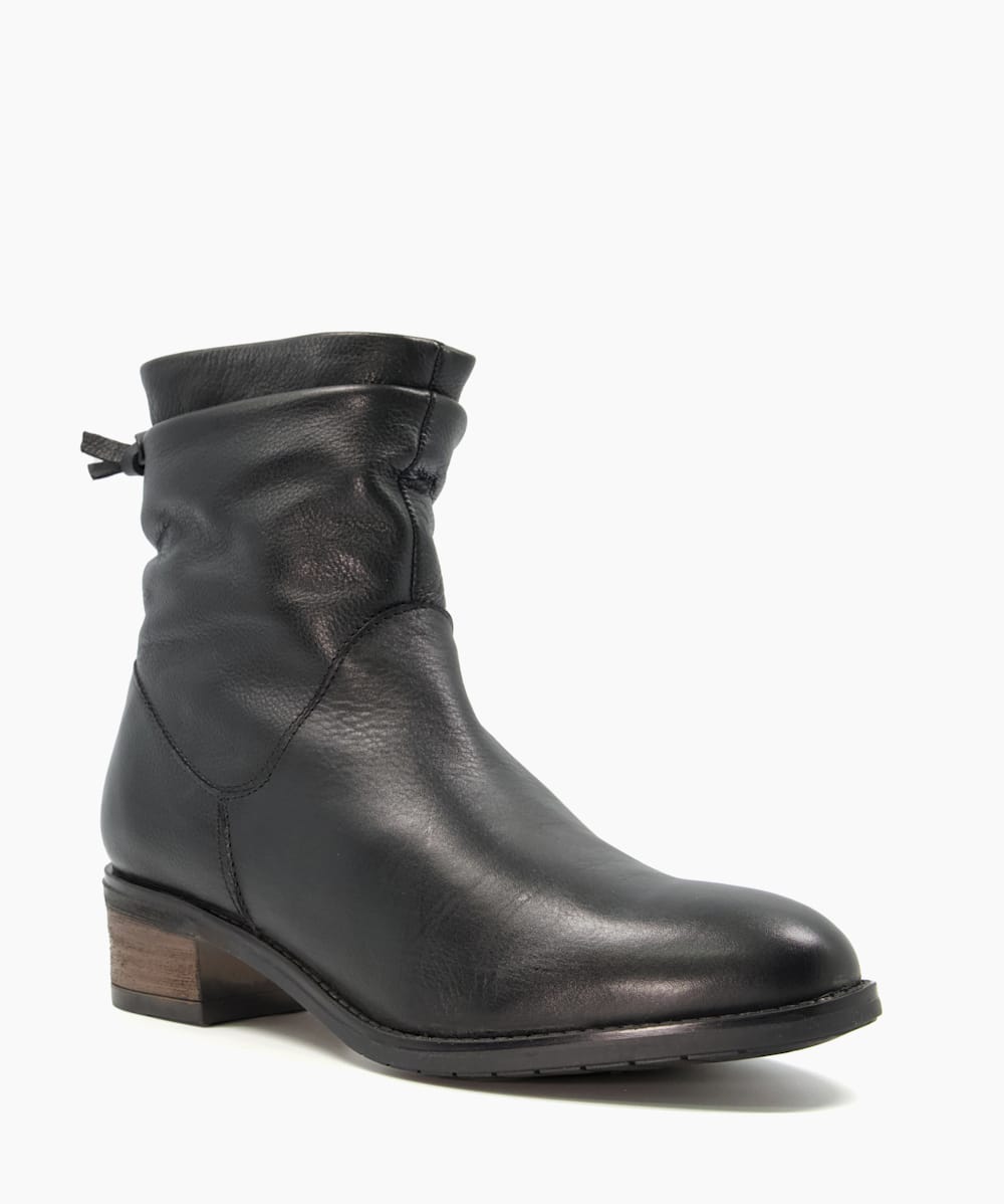 Pagerss Black Ruched Side Zip Ankle Boots Dune London