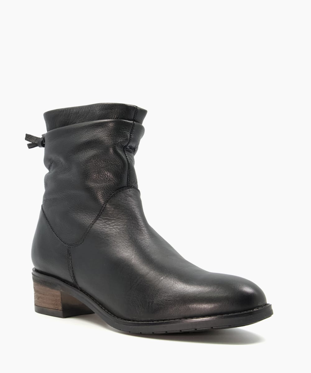 Ruched Ankle Boots Black