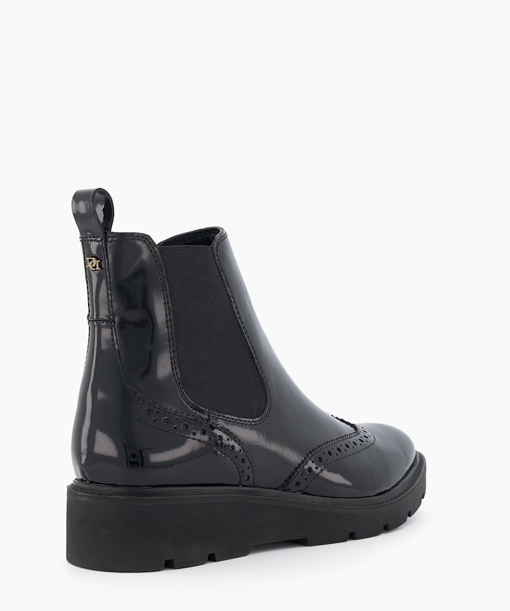 Dune chelsea boots in black leather hot sale