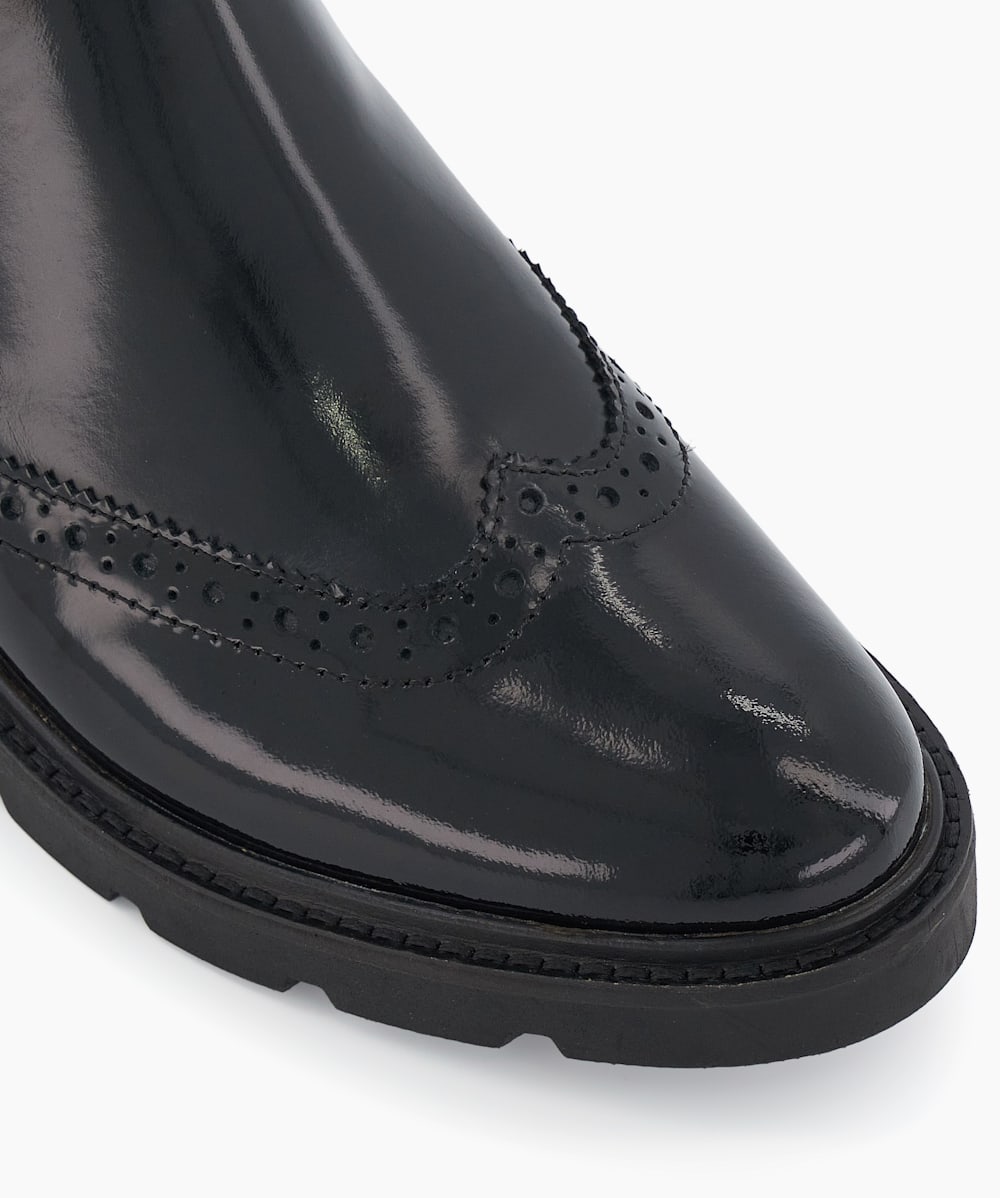 Paleo Black Leather Mix Ankle Boots Dune London