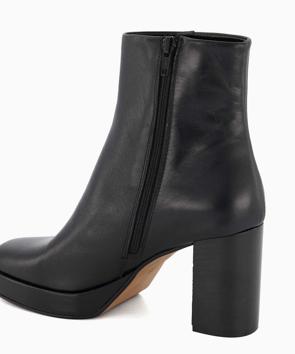 Pallet Black Leather Platform Ankle Boots Dune London