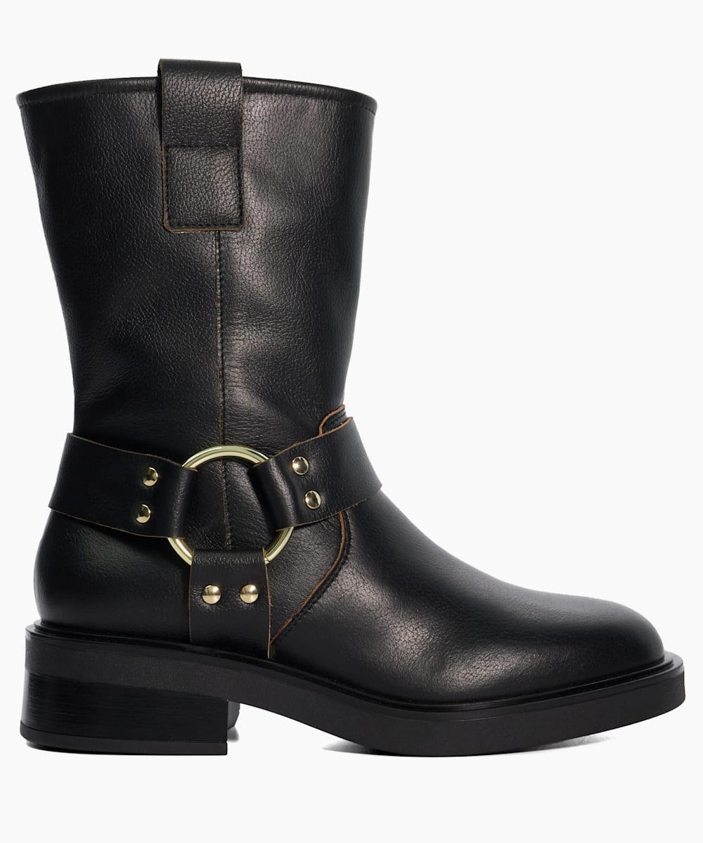 Black bootie with buckles online