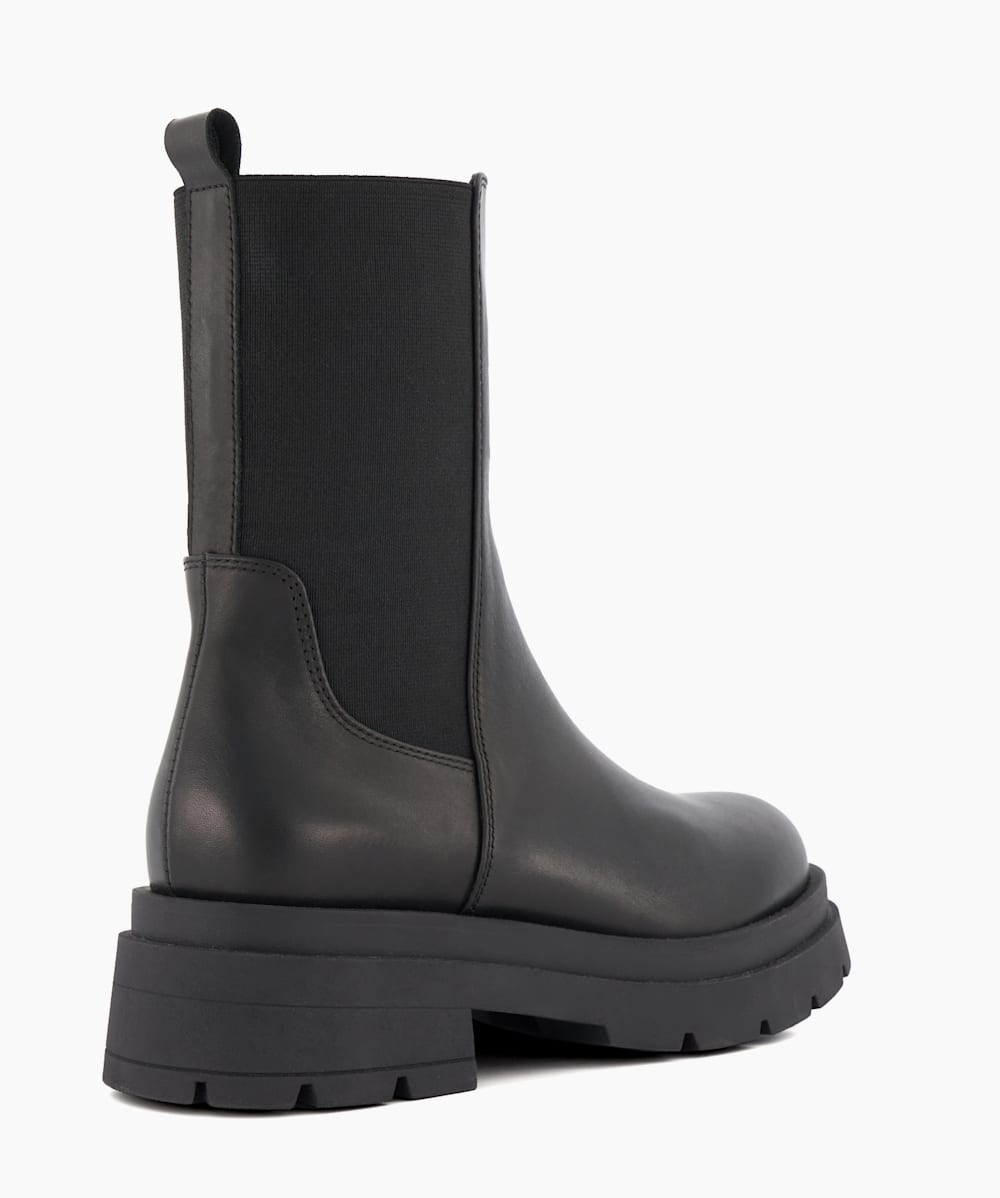 Palmero Black Chunky Leather Chelsea Boots Dune London