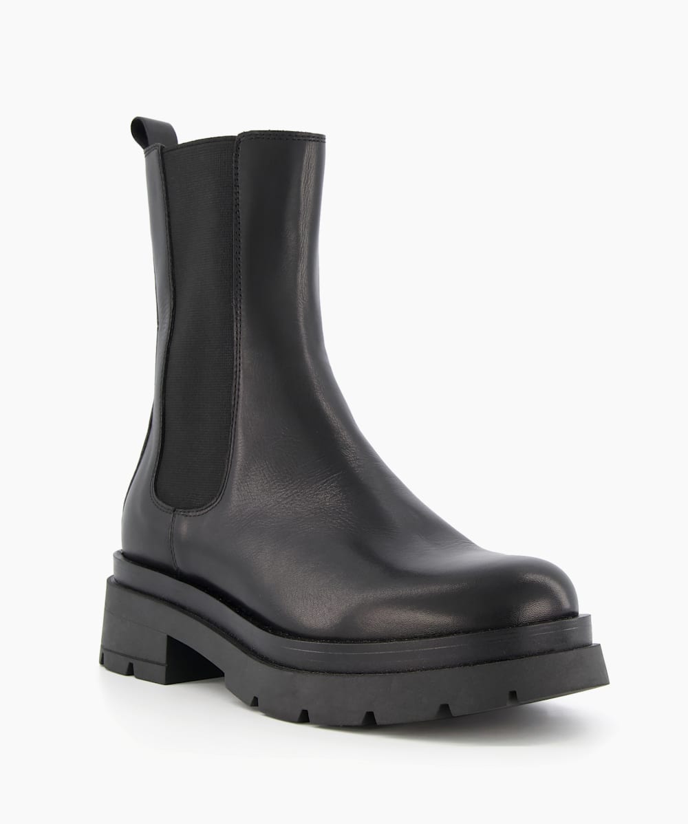 Black leather hot sale chelsea ankle boots