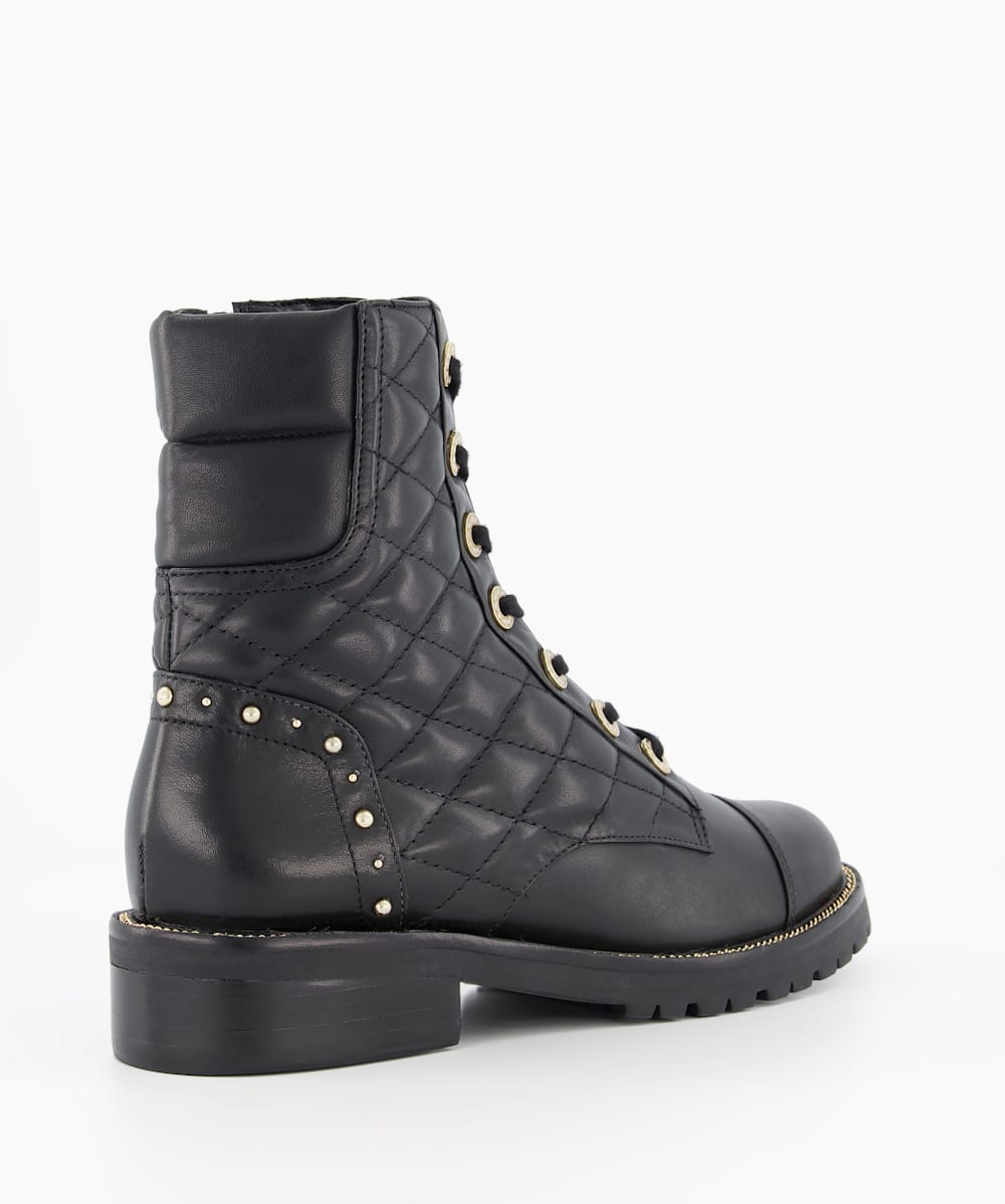 Pampas Black Pearl embellished Lace Up Ankle Boots Dune London