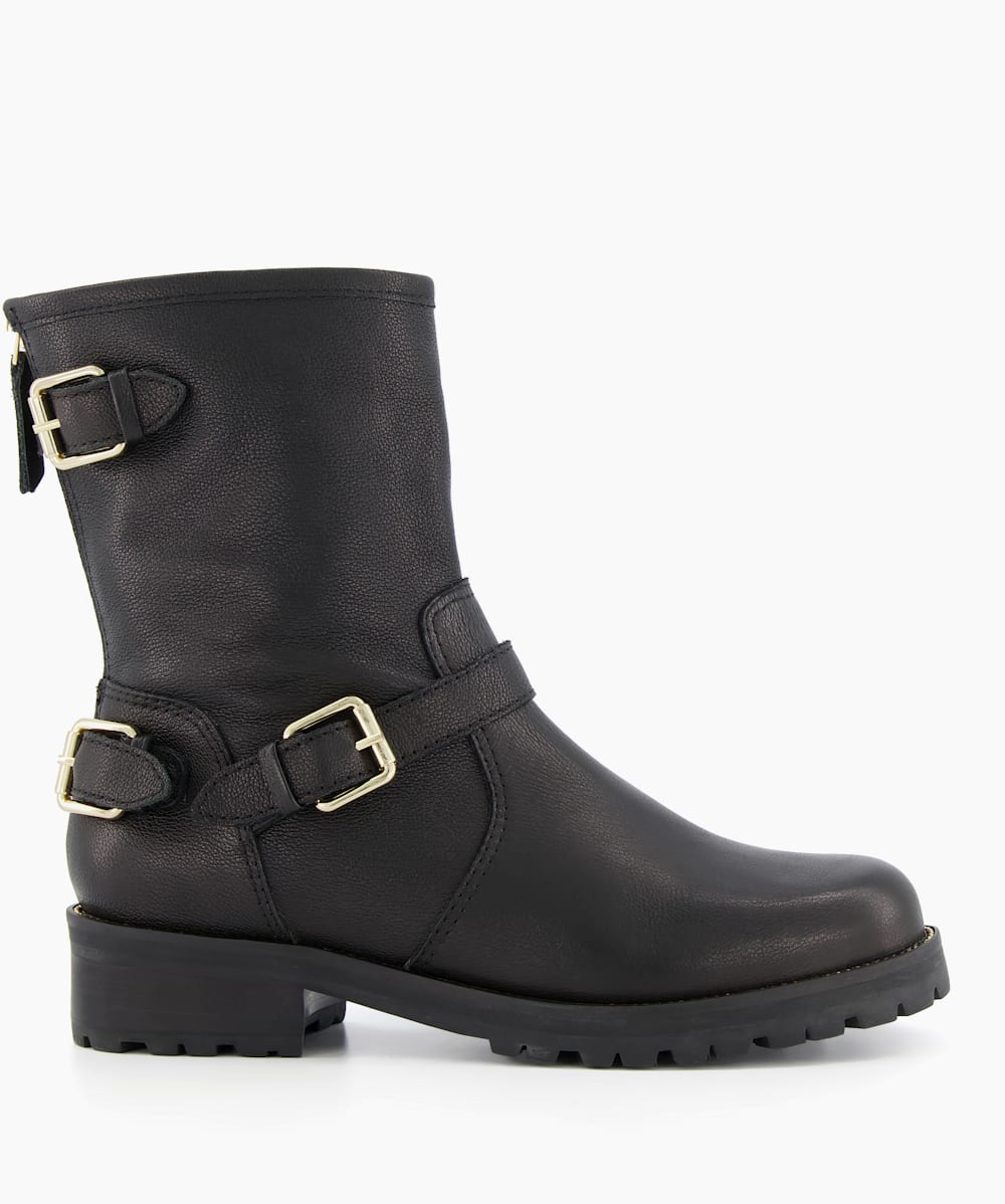 Womens flat biker boots sales