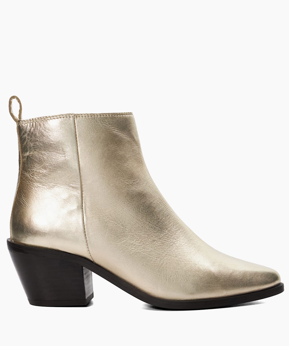 Gold ankle boots womens hot sale