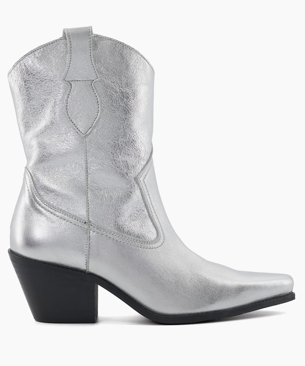Silver cowboy booties on sale