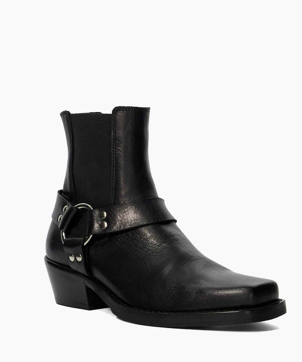 Black biker boots sale clearance