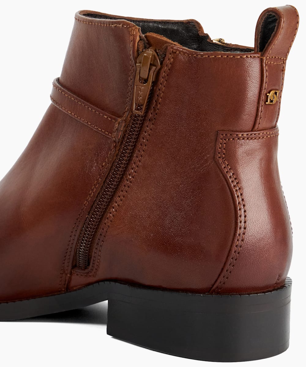 Tan buckle ankle boots on sale