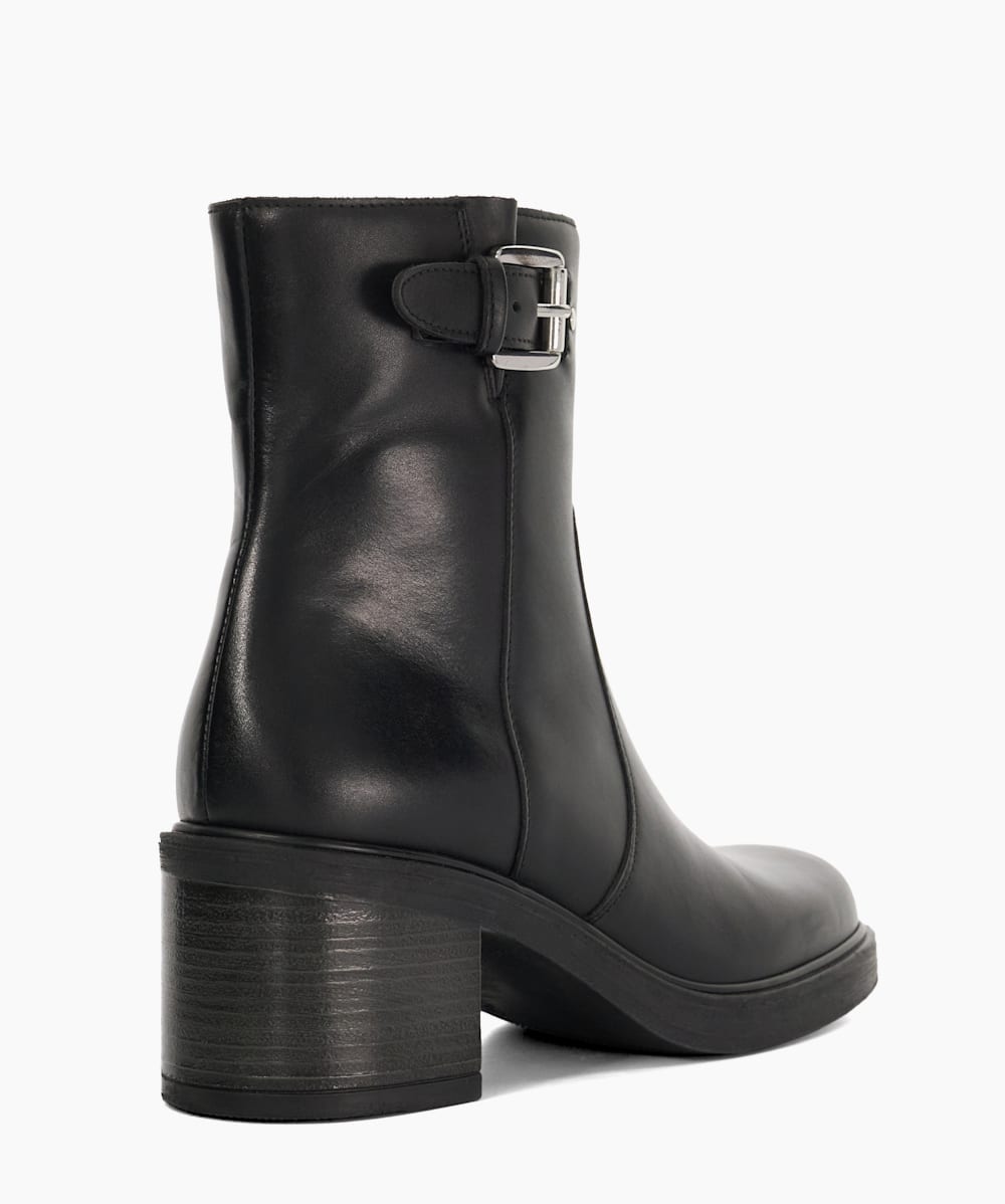 Parlowe Black Chunky Heel Ankle Boot Dune London