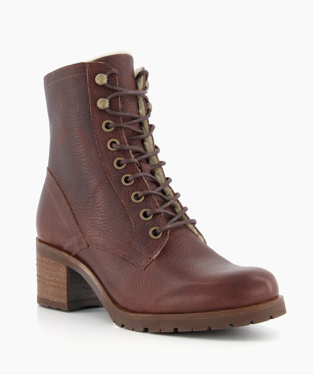 Shearling heeled sale boots