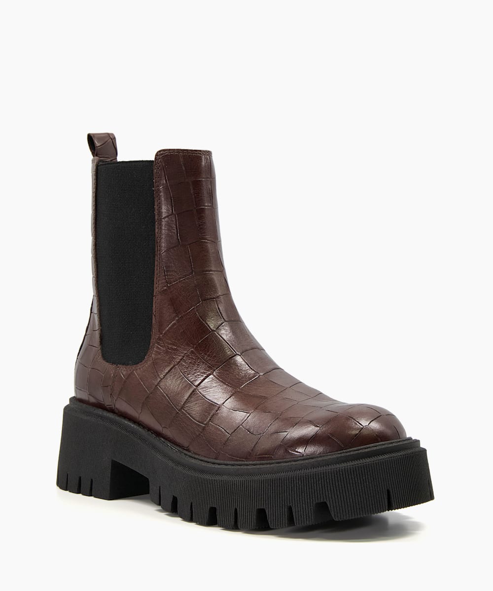 Pasto Brown Tractor Sole Leather Chelsea Boots Dune London