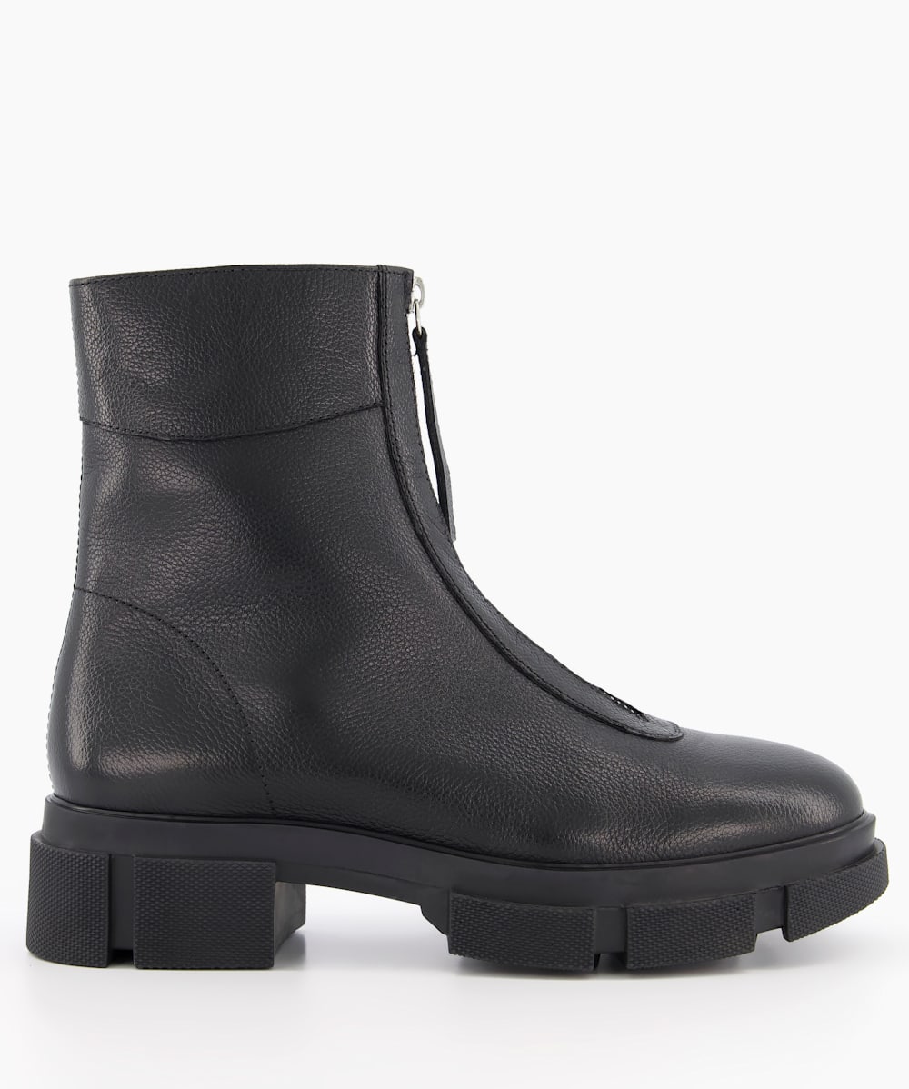 Black best sale booties zipper