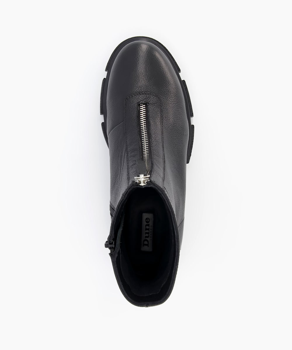 Path Black Monster Sole Zip Detail Ankle Boots Dune London