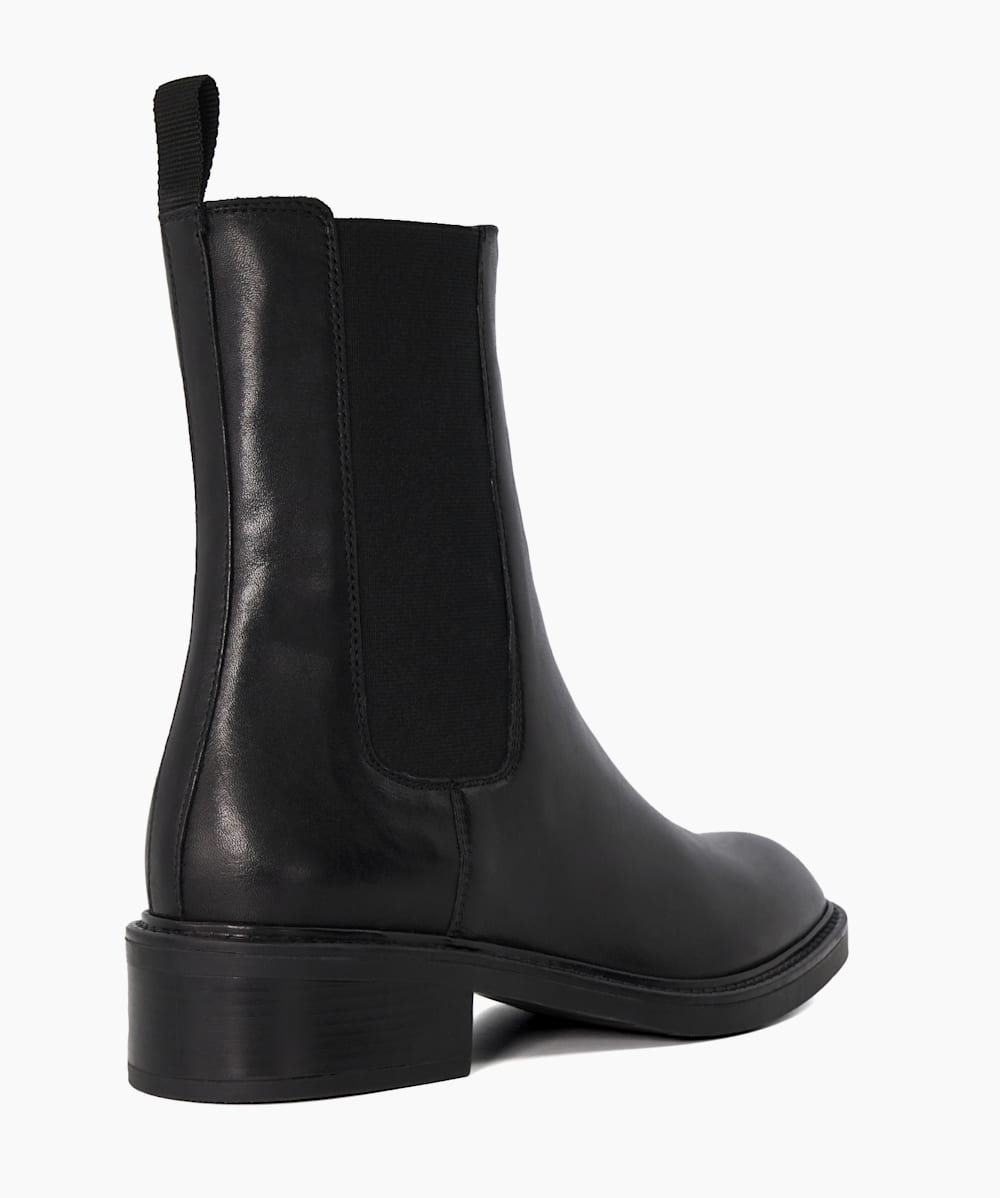 Peanuts Black Leather Chelsea Boots Dune London