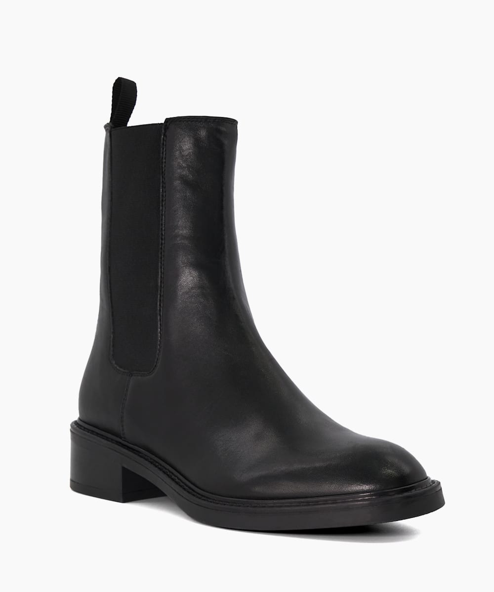 Ladies black leather chelsea boots clearance