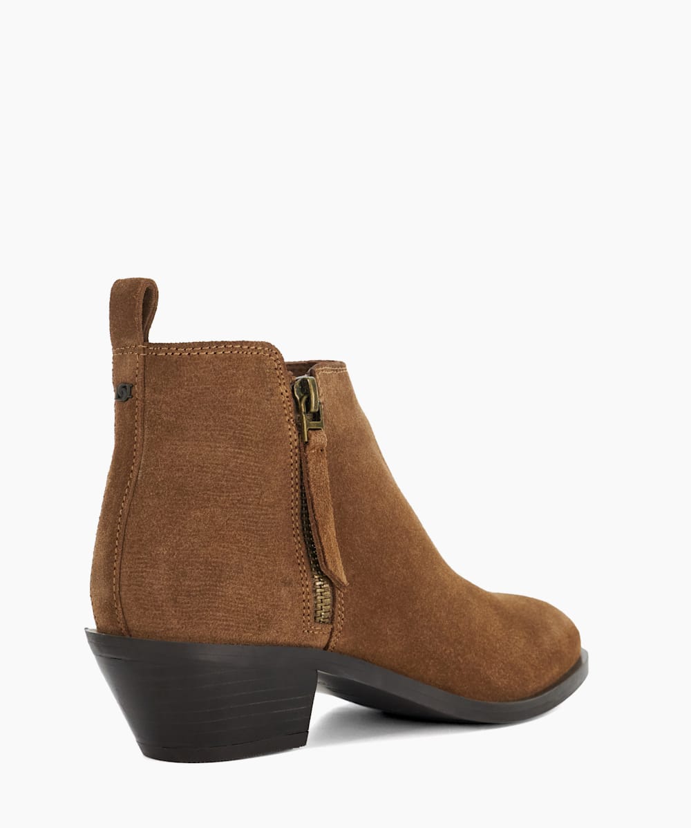 Pear Tan Stacked Heel Boots Dune London