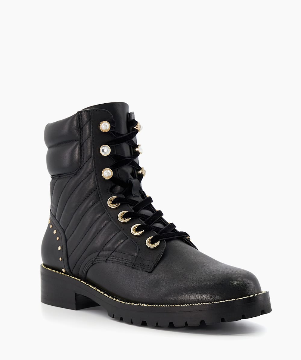 Embellished biker sales boot