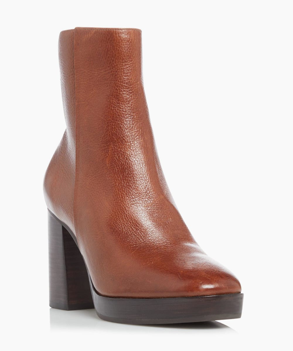 Tan platform shop ankle boots