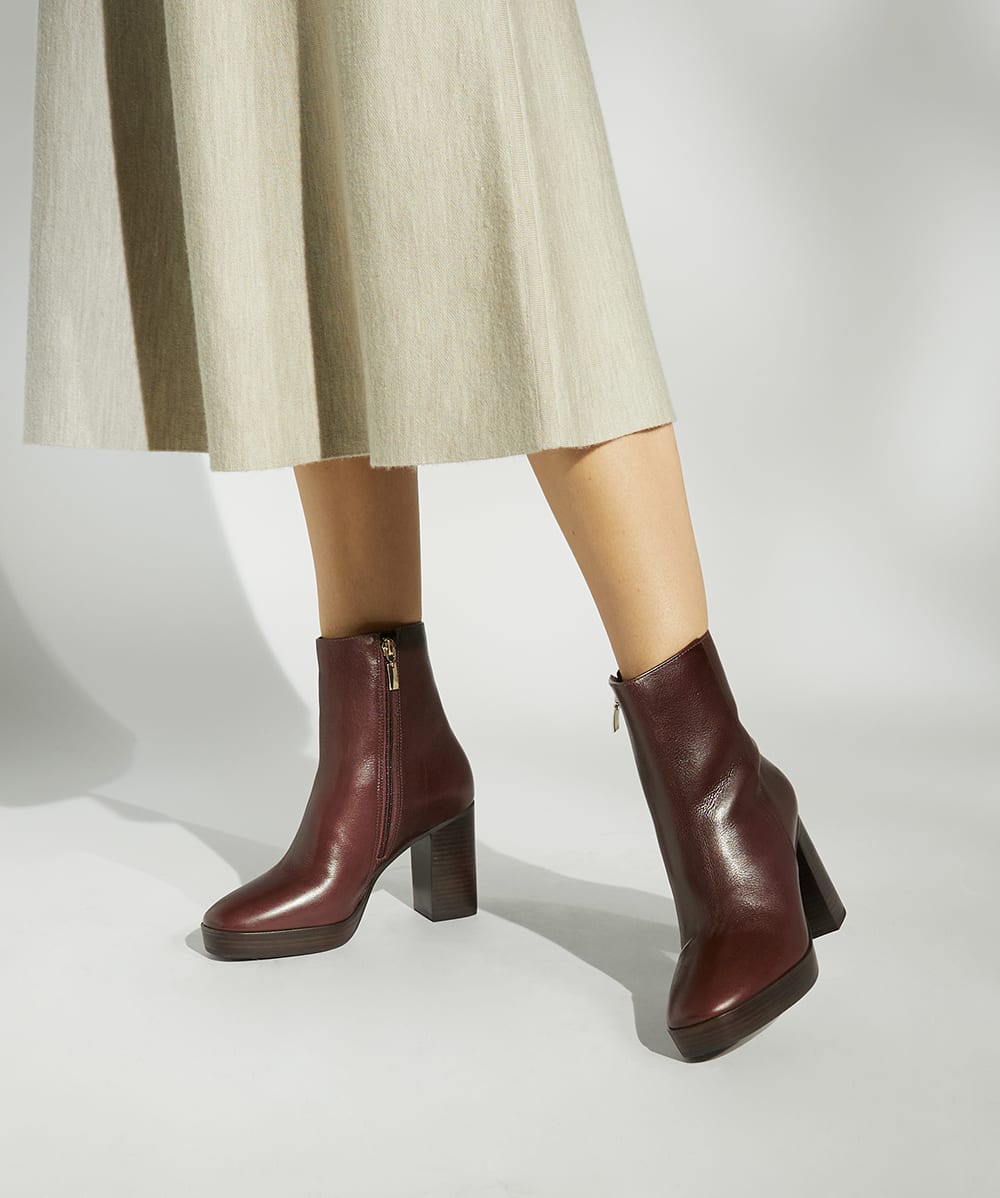 Dune burgundy ankle boots hotsell