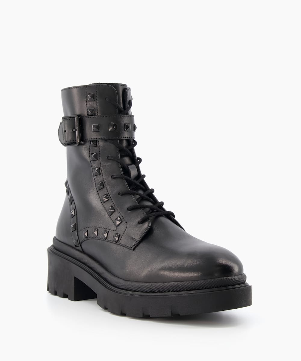 Black studded discount biker boots