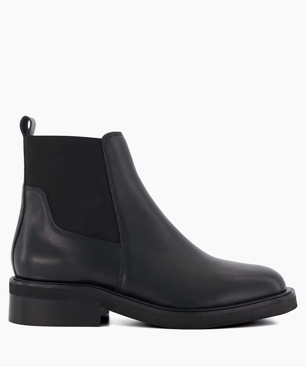Penney Black Leather Chelsea Boots Dune London