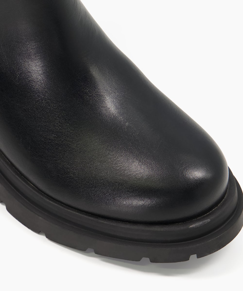 Peppa BLACK SYNTHETIC Kids Chelsea Boots Dune London