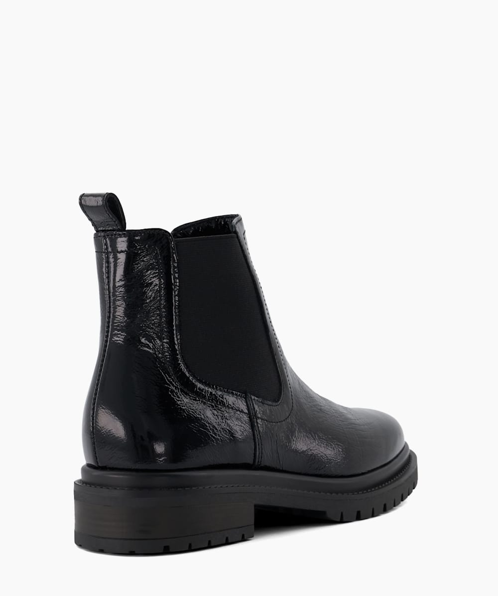 Ladies black patent chelsea boots online