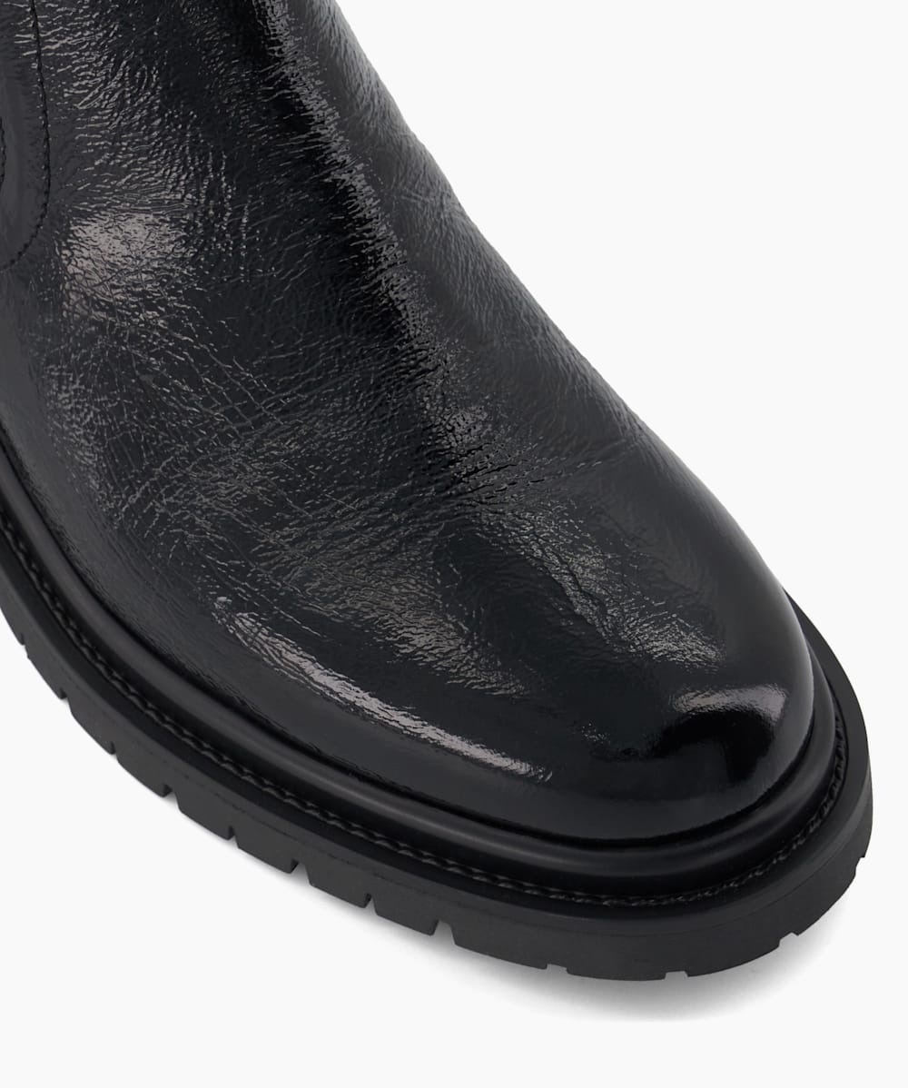 Mens patent leather best sale ankle boots