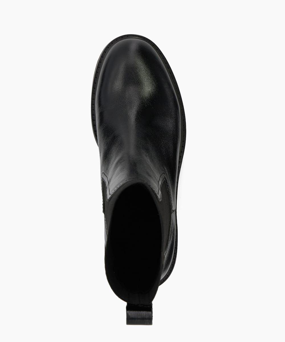 Perfect Black Leather Block Heeled Ankle Boots Dune London