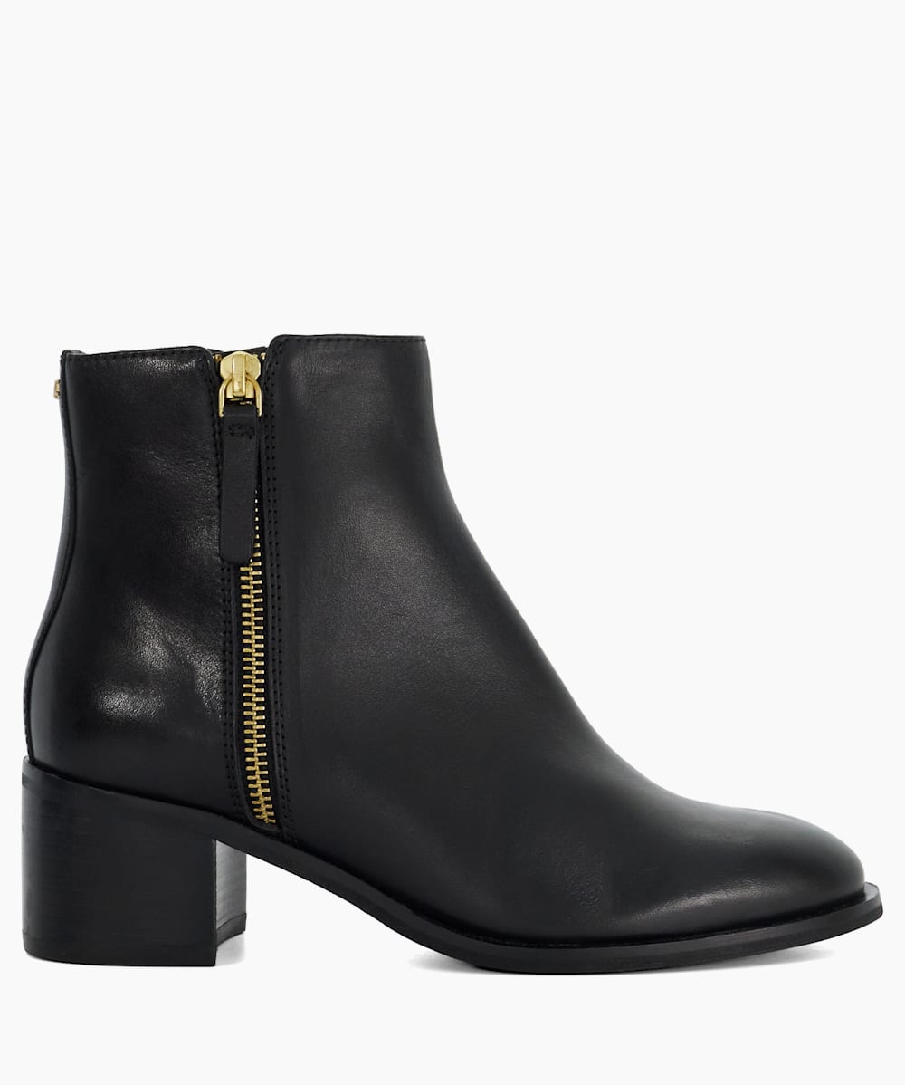 Black ankle boots stacked heel deals