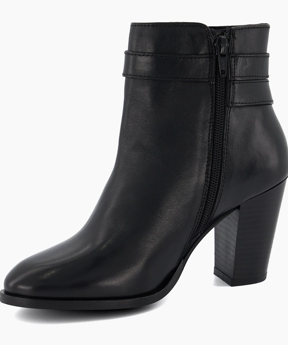Women's Luna 2 Heel Bootie In Black Croco Print Leather - Thursday