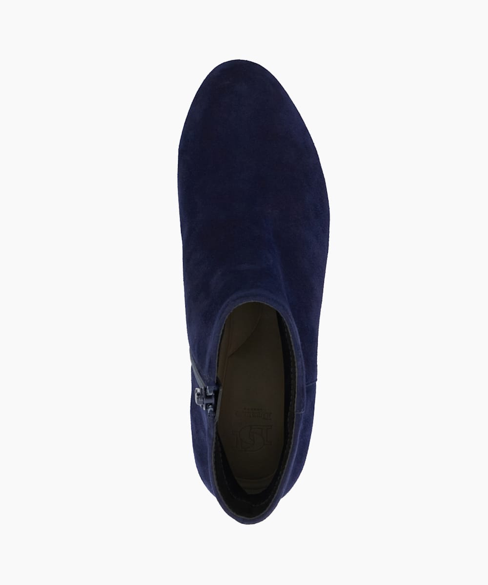 Pippie Navy Low Block Heel Ankle Boots Dune London