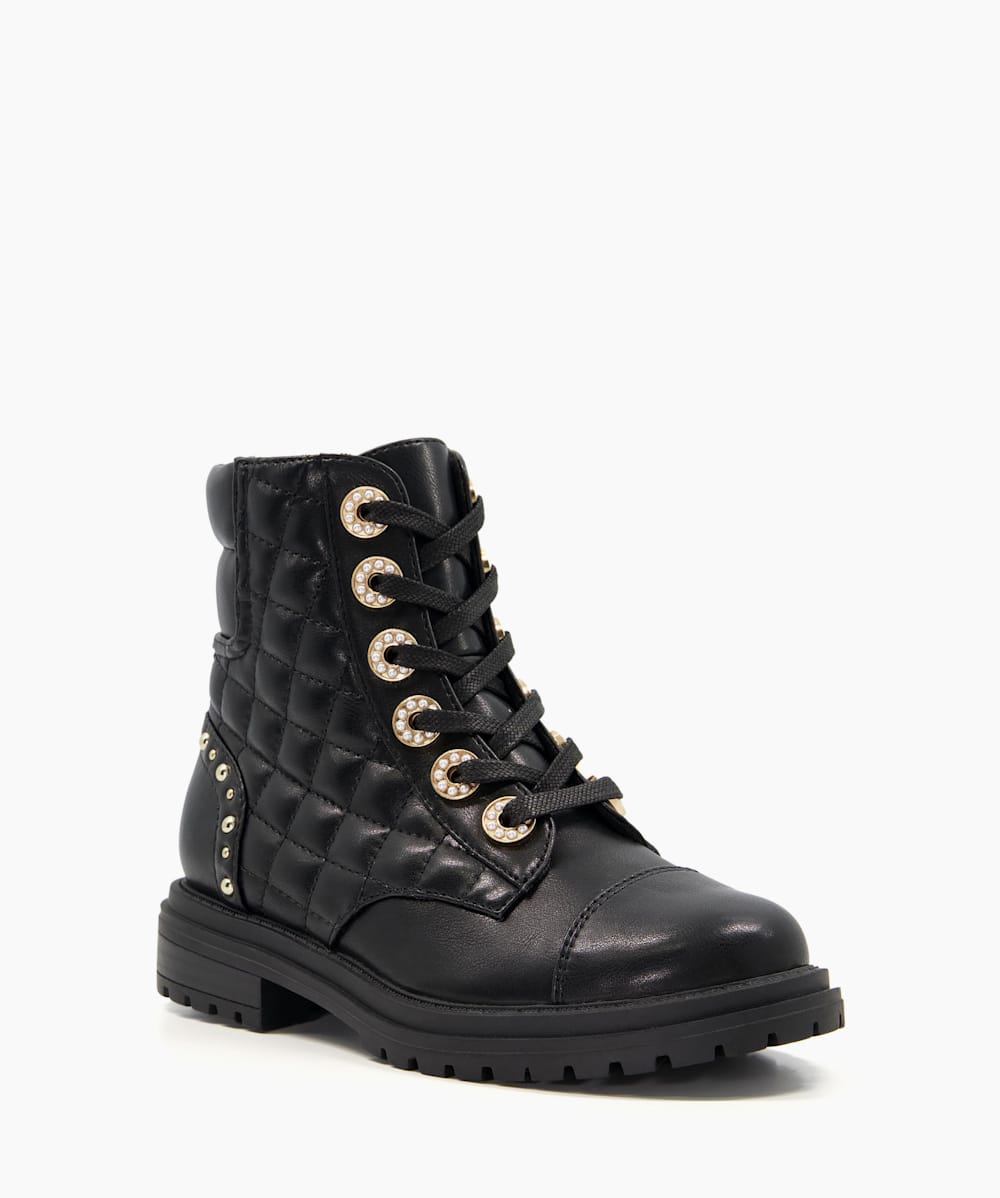 Quilted combat boots on sale