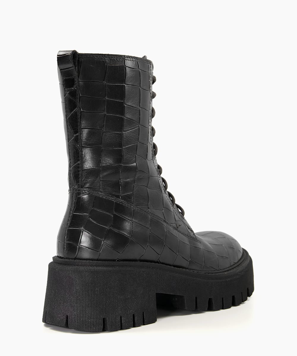 Black back lace up boots hotsell